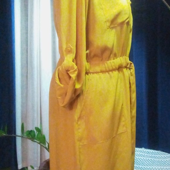 Alfani Graphic Oasis Shirtdress in Yellow Sz 16P NWT - Picture 9 of 16